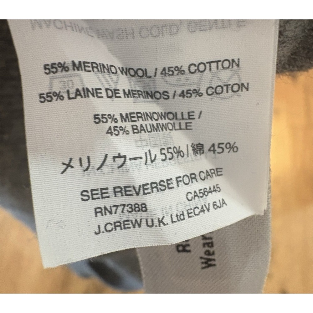 J Crew Broken In Henley Gray Large Merino Wool - Picture 5 of 5